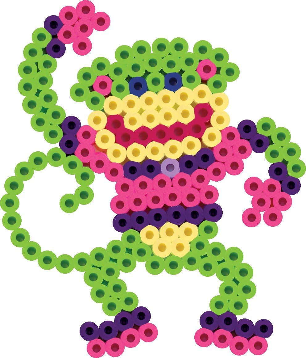 22645 Fuse Bead Pegboards 7-Pack-Boy/Girl/Bear/Monkey/Butterfly/2 Flowers