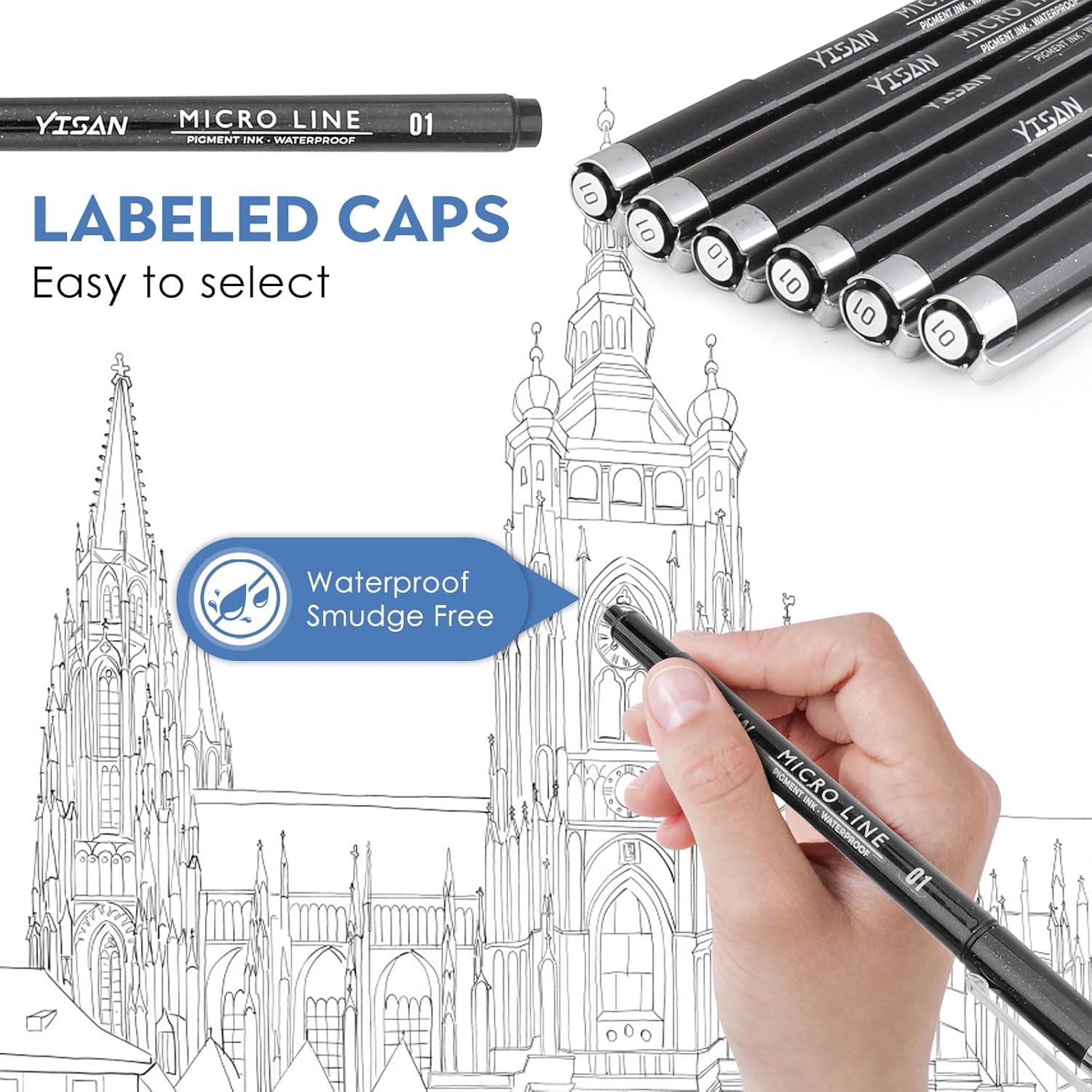 Ultra Fine Tip Pens,Writing Pens,0.25Mm,Fine Point,No Bleed,Art Markers for Drawing,Bible,Manga,6 PCS,70320