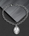60Pcs Our Lady Miraculous Medal Floral Rosary Centerpiece Cross Jesus Virgin Mary Catholic Alloy Crucifix Charms for DIY Jewelry Making 12Mmx20Mm(A585)