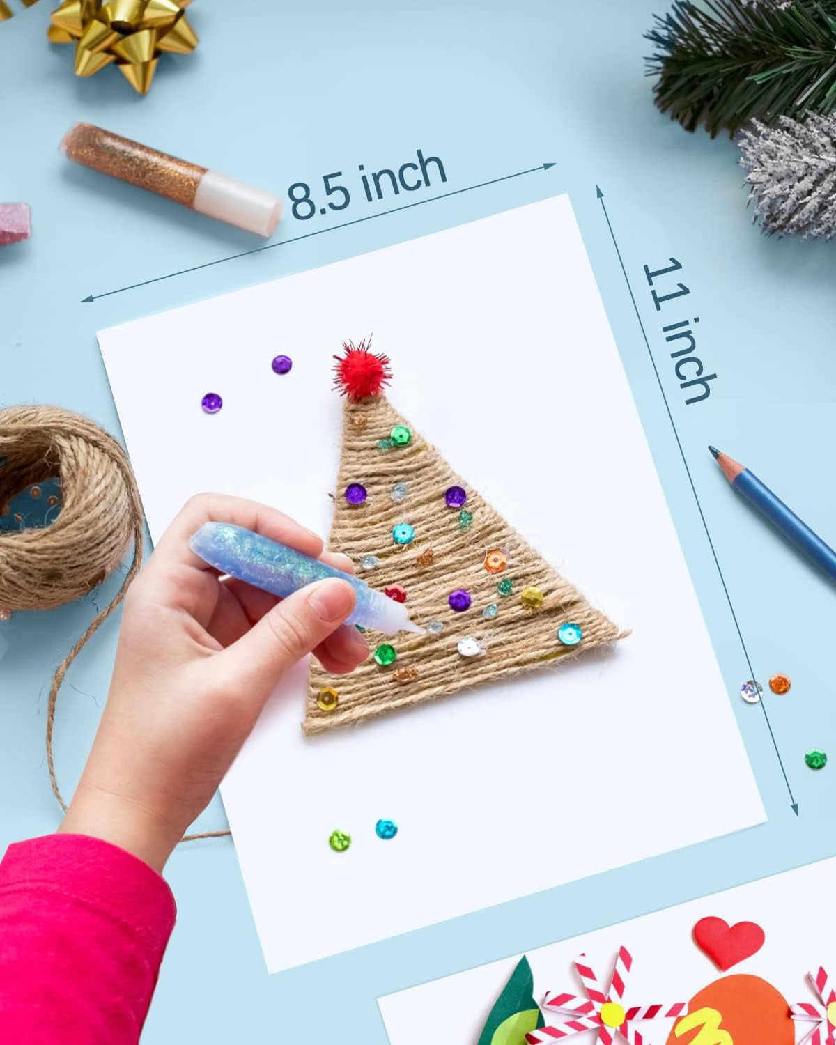 White Cardstock Paper 8.5 X 11, 120 Sheets 250G Premium White Card Stock Printer Paper, Heavy Construction Paper for Card Making, Scrapbooking, Craft