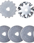 45Mm Rotary Cutter Set with 9 Pack Replacement Rotary Blades Skip Rotary Blades Pinking Rotary Blades for Sewing Fabric Leather Quilting Cutter Paper Perforating Tool