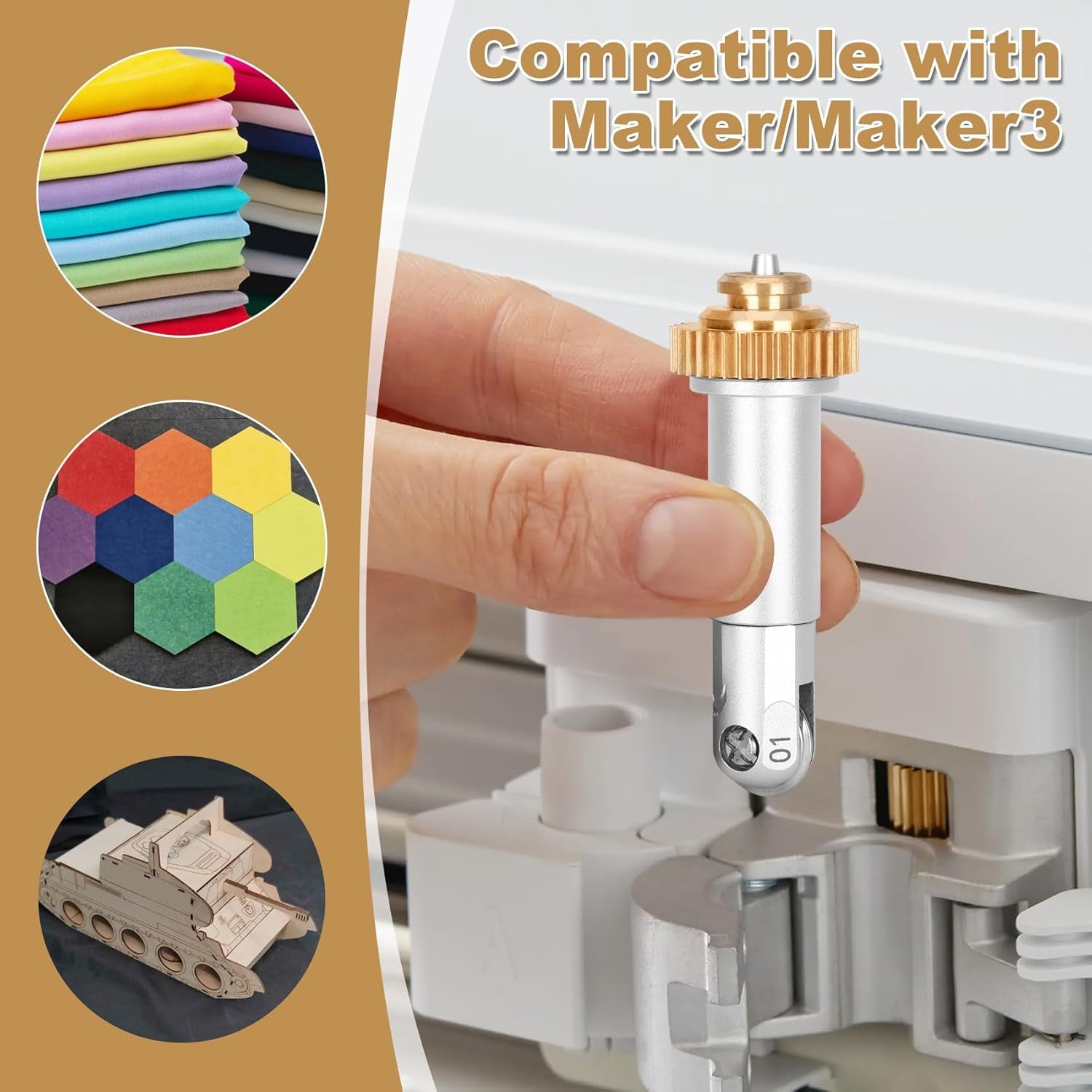 Scoring Wheel Set Compatible with Maker/Maker3, Includes Single Scoring Wheel Tip, Double Scoring Wheel Tip and Drive Housing for Exchange, for Making Cards, Tags and 3D Home Decor, Etc