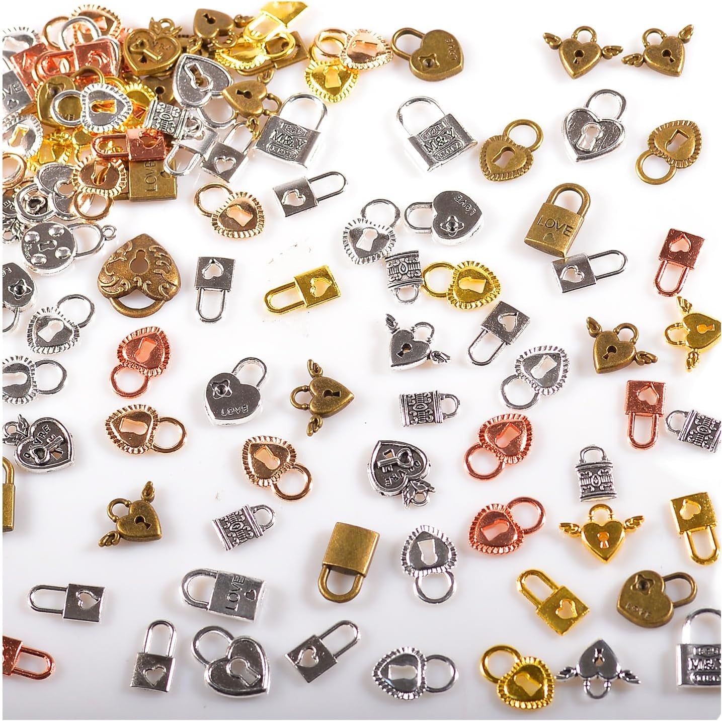100 Gram Metal Charms for Jewelry Making, Silver &amp; Gold, Bulk Pack for Bracelets, Necklaces, Crafts
