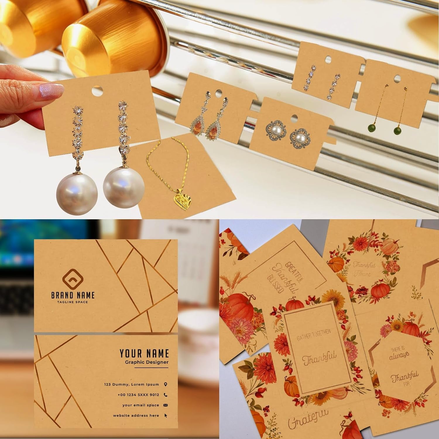 100 Sheets Light Brown Cardstock 8.5 X 11 Kraft Paper,  80Lb Card Stock Printer Paper for Invitations, Menus, Crafts, DIY Cards