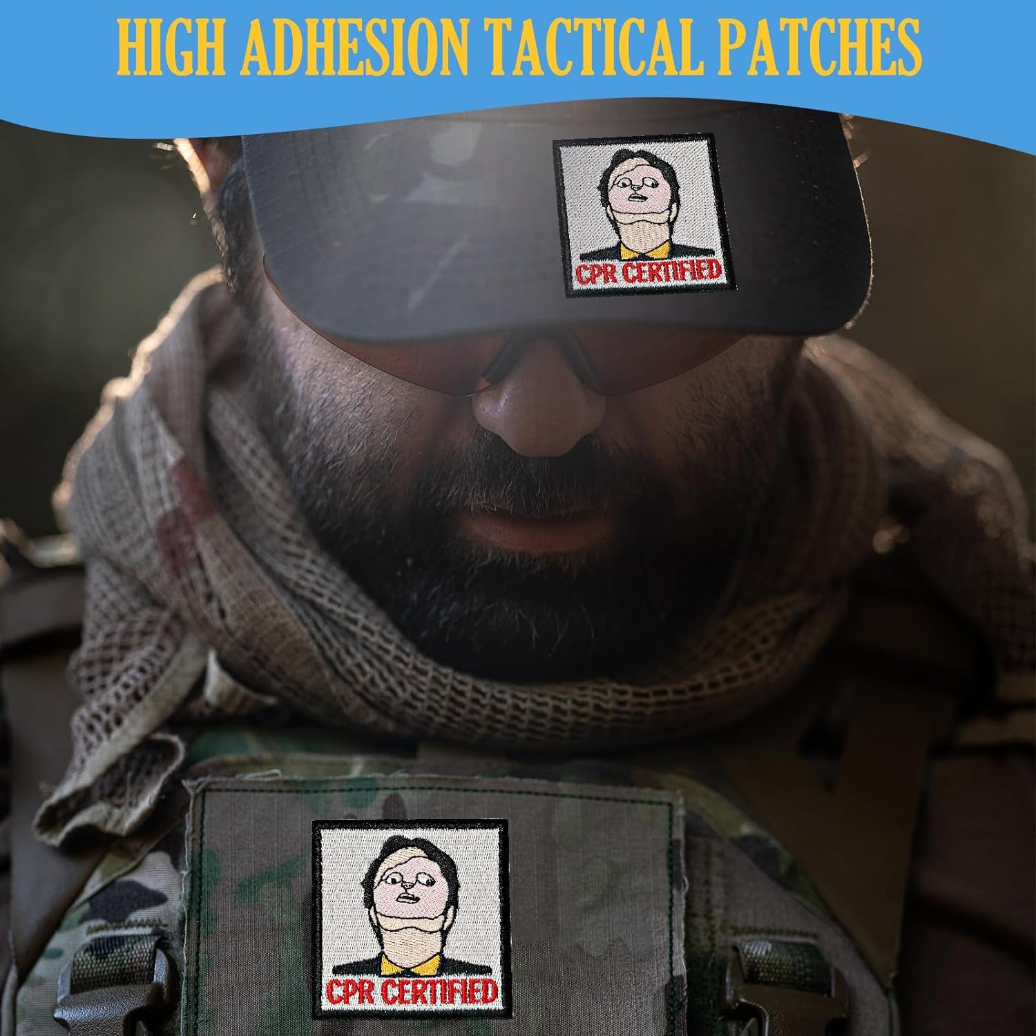 CPR Certified Patch, 1 Pc Embroidered Morale Patch with Hook Fastener Backing, Funny Meme Patches for Backpacks, Vests, Jackets, Jeans, Hats