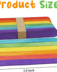 100 Pcs Colorful 6 Inch Jumbo Popsicle Sticks for Crafts, Popsicle Stick, Tongue Depressors Wood,Wax Stick,Craft Sticks, Stir Sticks,Wooden Sticks for Crafts,Wide Popsicle Sticks Bulk,Ice Cream Sticks