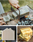 Silicone Soap Mold for Soap Making, Rectangular Loaf Soap Mold with Wooden Boxes, 2 Cutters and 100Pcs Bags, 2Pcs, 42Oz
