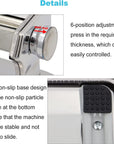 , Craft Clay Mixers Machine and 40PCS Polymer Clay Cutters Mold, Stainless Steel Handmade Clay Rolling Machine for DIY Craft - 6 Thickness Options