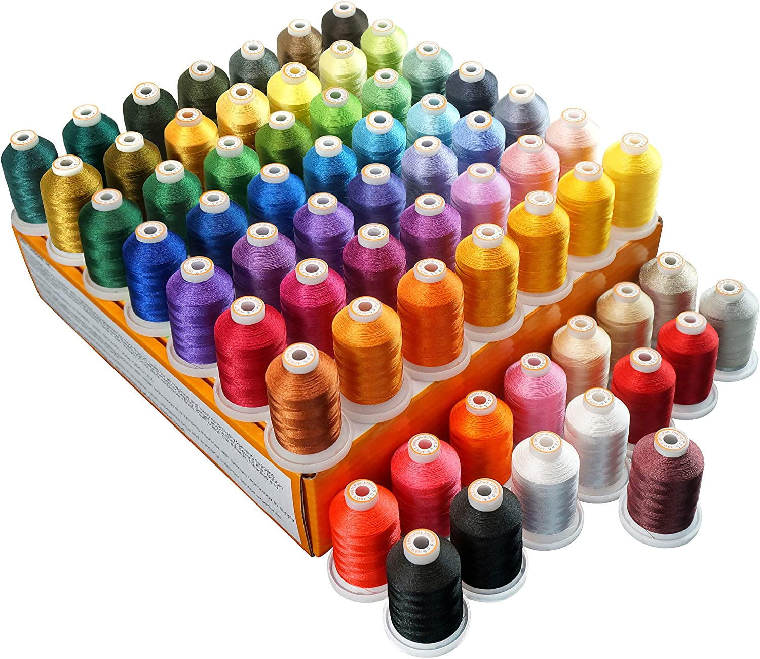 42 Spools 1000M (1100Y) Polyester Embroidery Machine Thread Kit for Professional Embroiderer and Beginner