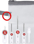 Sewing Machine Maintenance Kit - Tool Set with Needle Inserter, Angled Lint Brush, Set of 3 Screwdrivers, Needle Threader - Universal Compatibility & Storage Pouch Included, 7Pc