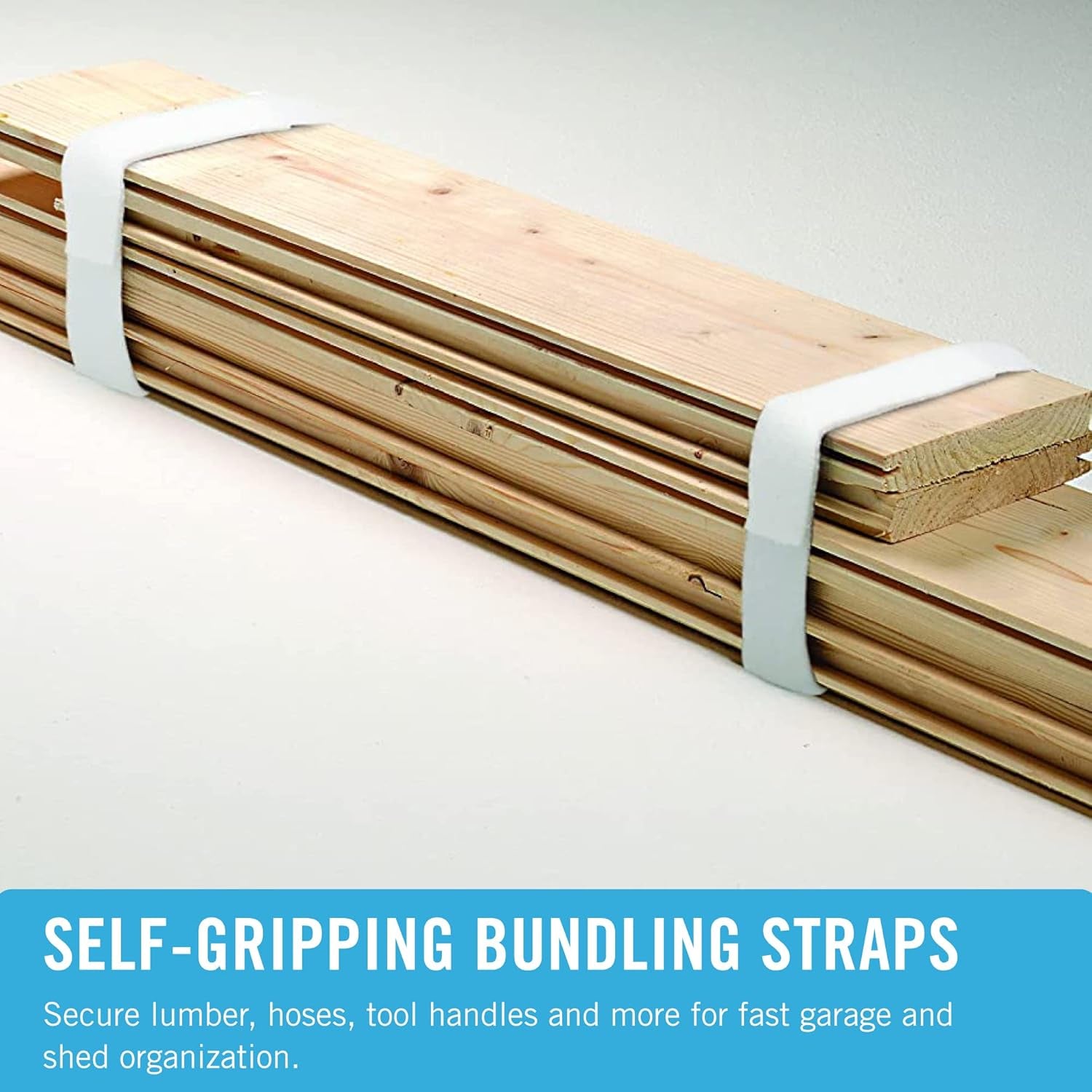 ONE-WRAP Bundling Ties – Reusable Fasteners for Keeping Cords and Cables Tidy – Cut-To-Length Roll, 12Ft X 3/4In, White (91808)