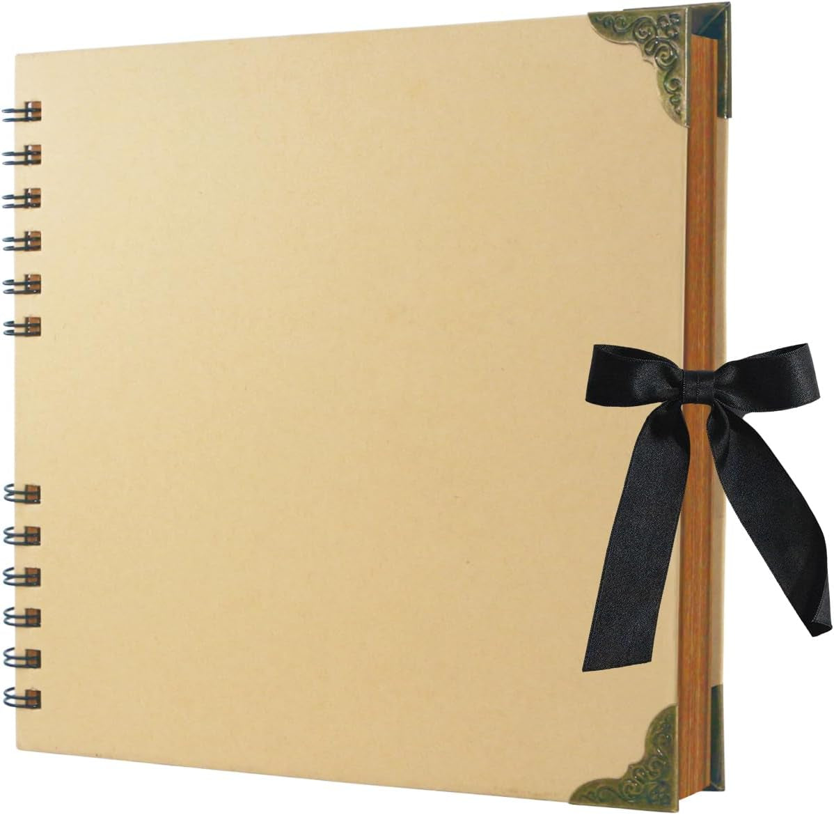 Scrapbook Album, 8 X 8 Inch Scrap Book, 60 Brown Blank Pages Scrapbooks, Hardcover Photo Album Scrapbook, Kraft Paper Memory Book, Traveling, Birthday & Holiday Gifts.