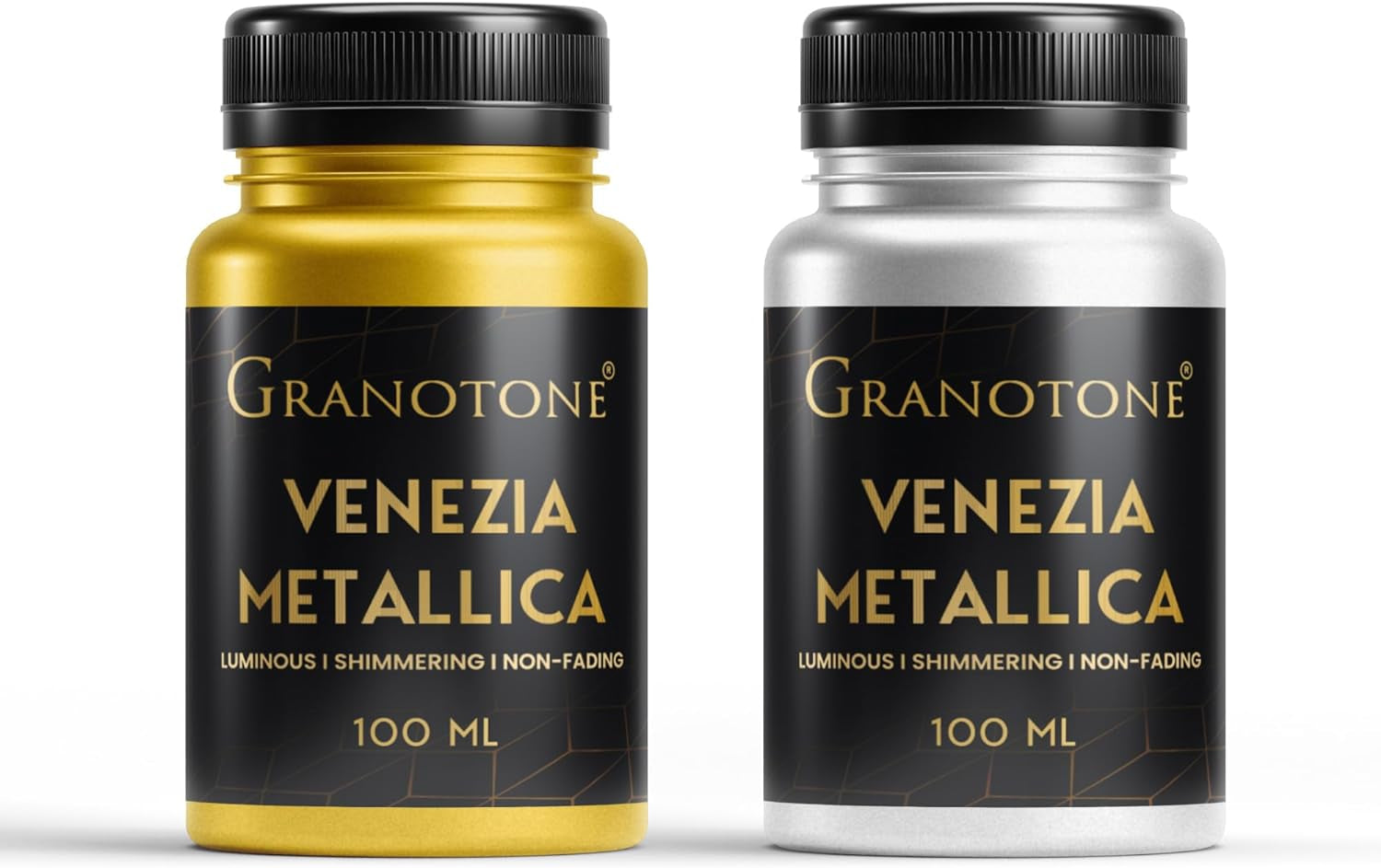 Acrylic Venezia Metallic Colour, Non-Fading &amp; Shimmering Metallic Acrylic Paint with Rich Pigments | Non-Toxic Metallic Colours Ideal for Kids, Artist &amp; Beginners | Pack of 2 (100 Ml Gold +