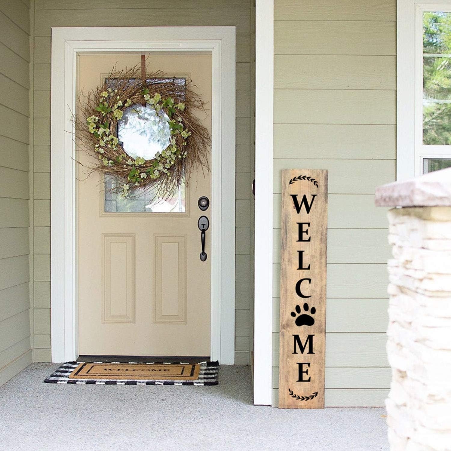 Welcome Stencil, Stencils for Painting on Wood Reusable, Own DIY Projects, Gifts and More, Easy to Use Large Letter Stencil – Horizontal and Vertical (Welcome Stencil)