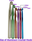 Large Aluminum Crochet Hooks Set 7Mm, 8Mm, 9Mm,10Mm, 12Mm, 15Mm, Big Standard Size Crochet Hooks