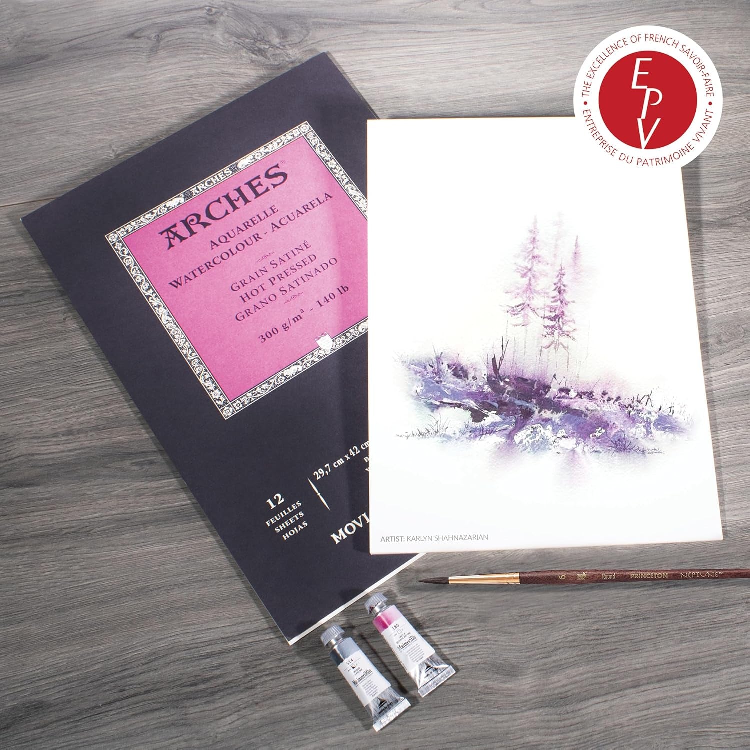 Aquarelle Watercolor Pad, Hot Pressed, 140Lb/300Gsm, 12 Sheet, 9X12 Inch,  Watercolor Paper 100% Cotton