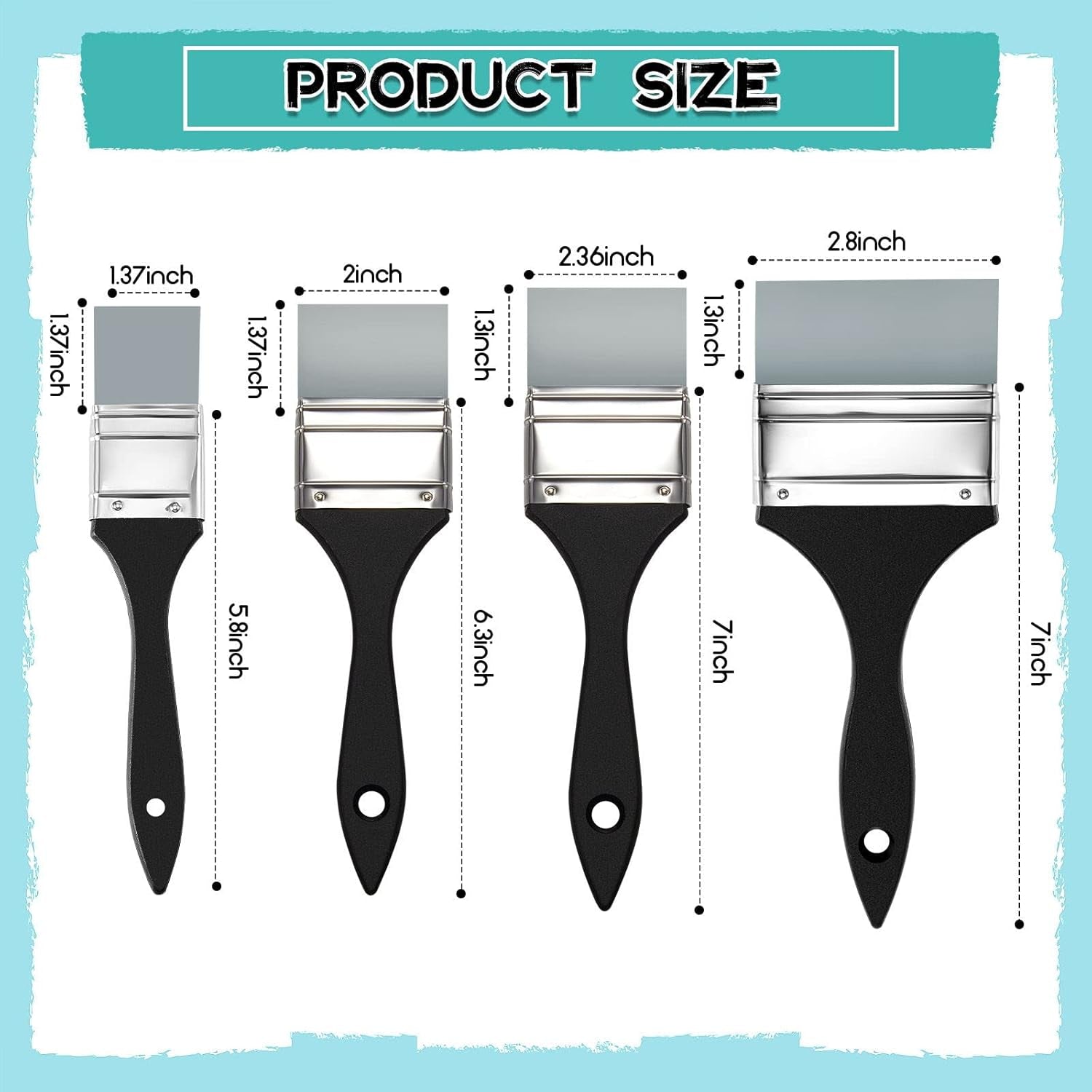 4 Pieces Silicone Paint Brush Set Color Shapers Silicone Brushes for Resin Painting Brushes Flat Silicone Paintbrush Acrylic and Water Based Painting Tool (1.5/2/ 2.5/3 in Wide)