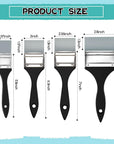 4 Pieces Silicone Paint Brush Set Color Shapers Silicone Brushes for Resin Painting Brushes Flat Silicone Paintbrush Acrylic and Water Based Painting Tool (1.5/2/ 2.5/3 in Wide)