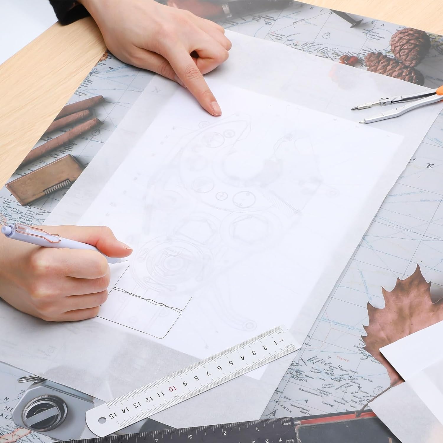 Tracing Paper Roll 12In X 25Yd, White Trace Paper Pattern Paper Translucent Tracing Paper for Sewing, Drawing, Sketching, Gift Wrapping