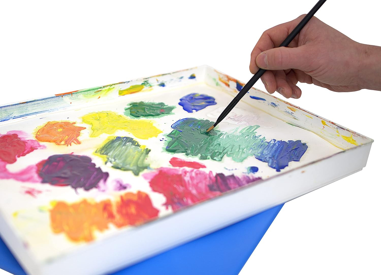Artist Palette Seal, 12In X 16In Airtight Palette Container, Keeps Wet Paint Fresh for Weeks, Oil or Acrylic Painting Palette with Lid, Seal, Blue Lid Box, Made in USA
