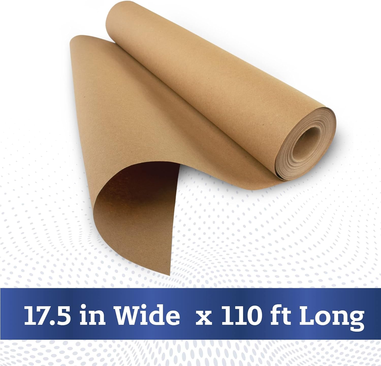 Brown Kraft Paper Roll 17.5 in X 1320 in (110 Ft) Made in the USA - Brown Paper Roll - Brown Wrapping Paper Roll - Brown Craft Paper Roll - Roll of Paper - Kraft Wrapping Paper - Shipping Paper