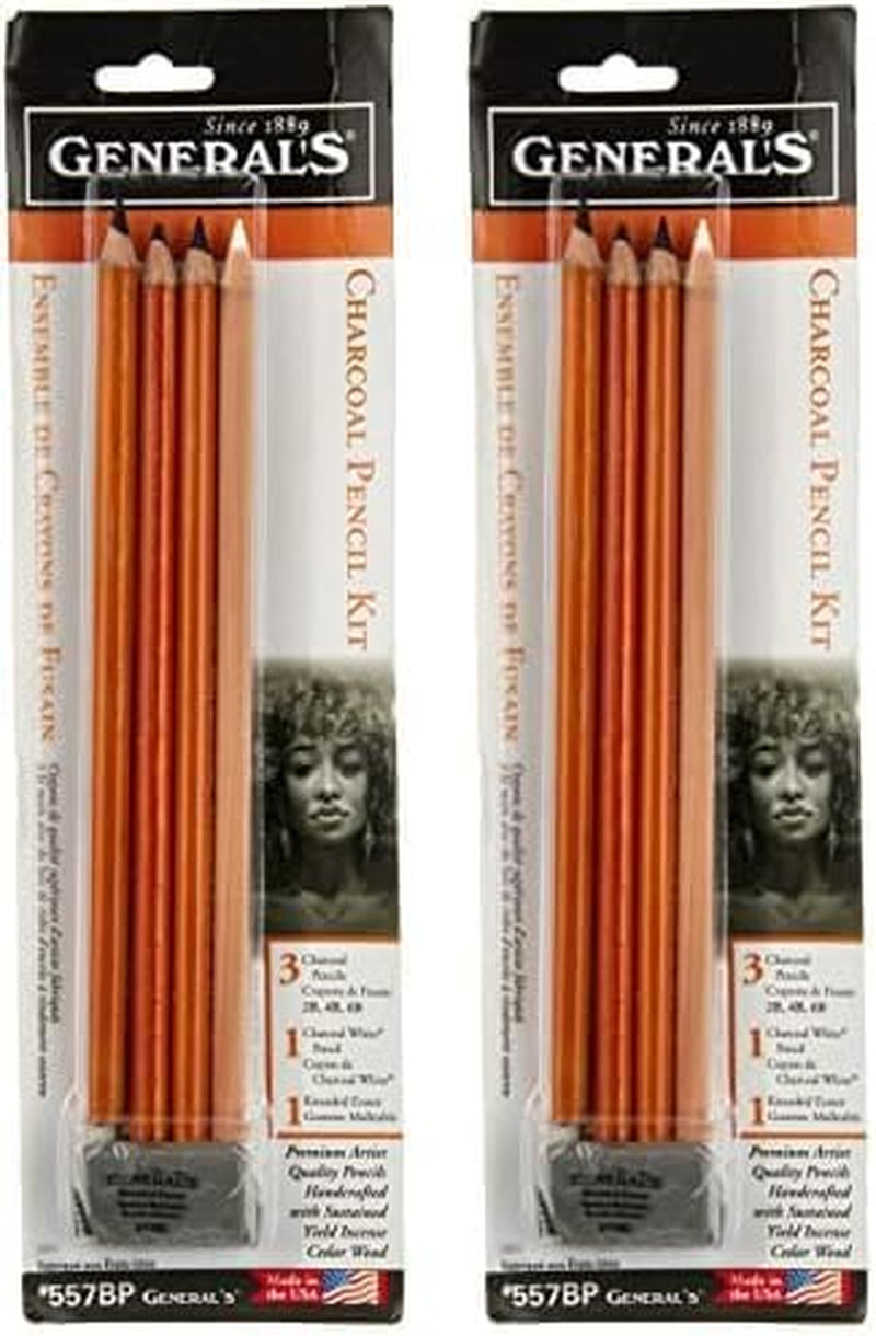 Charcoal Pencil Kit, Assorted Hardness, Set of 5