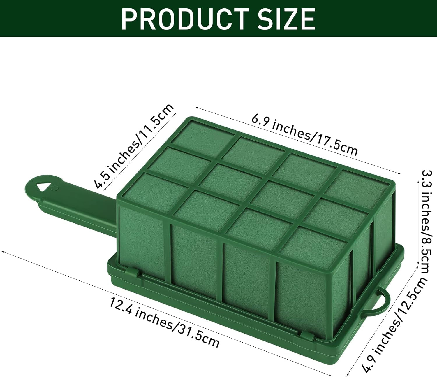 2 Pieces Floral Foam Cage with Floral Foam Flower Arrangement Foam Cage with Handle Rectangle Flower Foam Cage Holder for Fresh Flowers, Home Party Decoration, 11.8 X 4.9 X 3.1 Inches