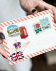 Bustling London Travel Stickers (28Pcs) - Gouache Style, English-Themed Vacation Decals for Journals, Scrapbooks, Luggage, Water Bottle