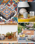 8 Pcs Diamond Coasters Diamond Painting Coasters DIY Mandala Coasters with Holder Square Boho Paisley Diamond Art Coasters 5D Diamond Painting Kits for Beginners Adults Kids Craft