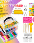 Polymer Clay, 50 Colors Modeling Clay for Kids, Non-Sticky Oven Bake Clay with Sculpting Tools and Accessories, DIY Starter Kits, Christmas Gift for Children and Artists