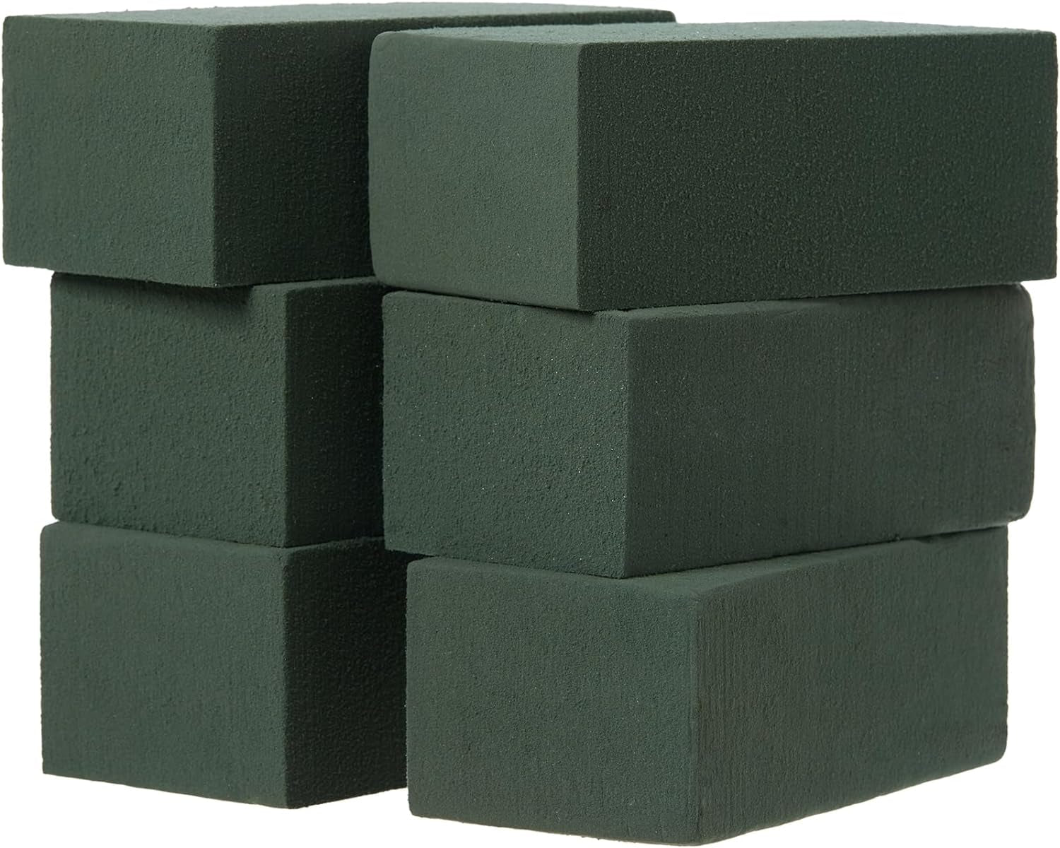 6X3X2.5 Inch Wet Floral Foam Blocks Rectangle Small Size Foam Bricks for Fresh Artificial Flower Arrangements Wedding Centerpiece Party Home Decoration Pack of 6 Green