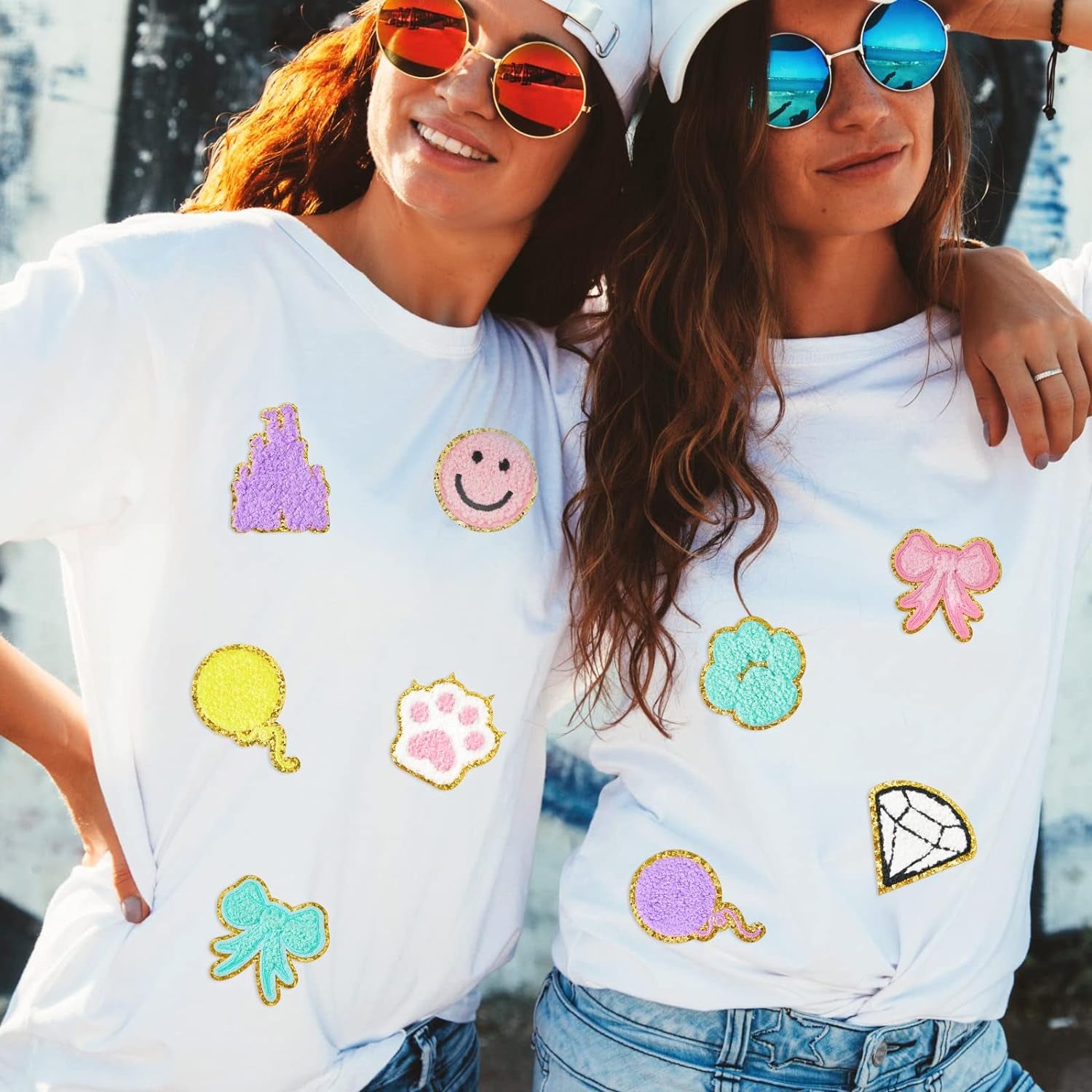 28 Pcs Iron on Patches Colorful Sew Iron on Patch Chenille Embroidered Patches Applique Patches for Clothing Fabric Jackets Jeans Repair Decor Craft (Delicate Style)