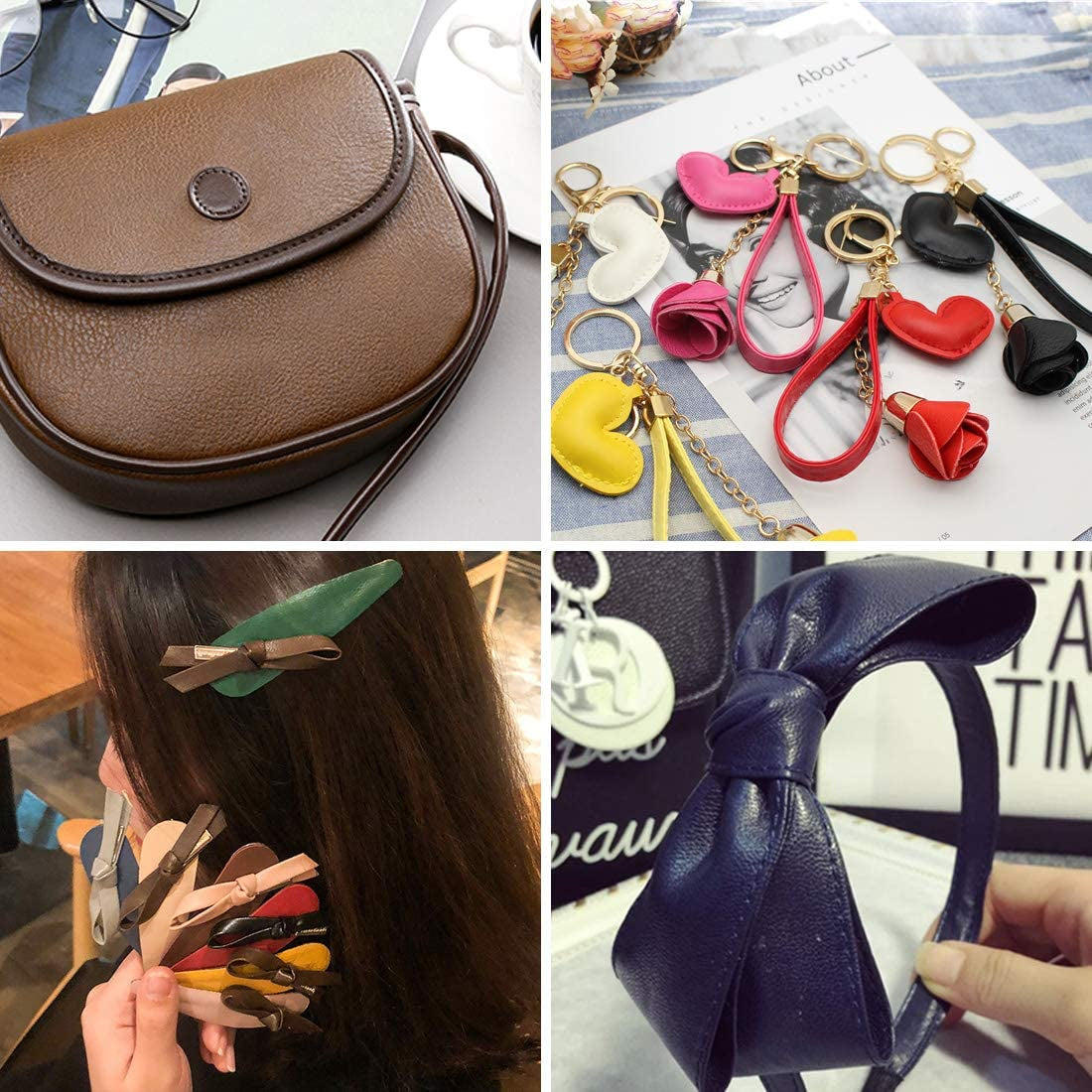 24 Pieces 8"X13.4"(20X34Cm) Colored Faux PU Leather Sheets Upholstery Crafts Fabric for Bag Making, Hat Making, Hair Crafts Making, DIY Jewelry Making, Sewing, Shoe Making