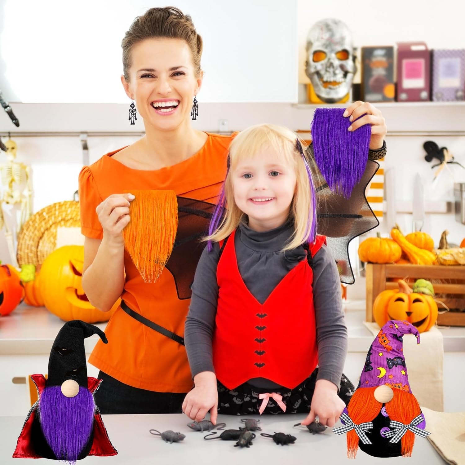 20 Pcs Faux Fur Fabric 10" X 10" with 40 Pcs Wood Balls Shaggy Faux Fur Square Patches, Gnome Beards for Crafting Sewing Costume Rug Pillow Cushion Pad Chair Cover Christmas (Bright Color)