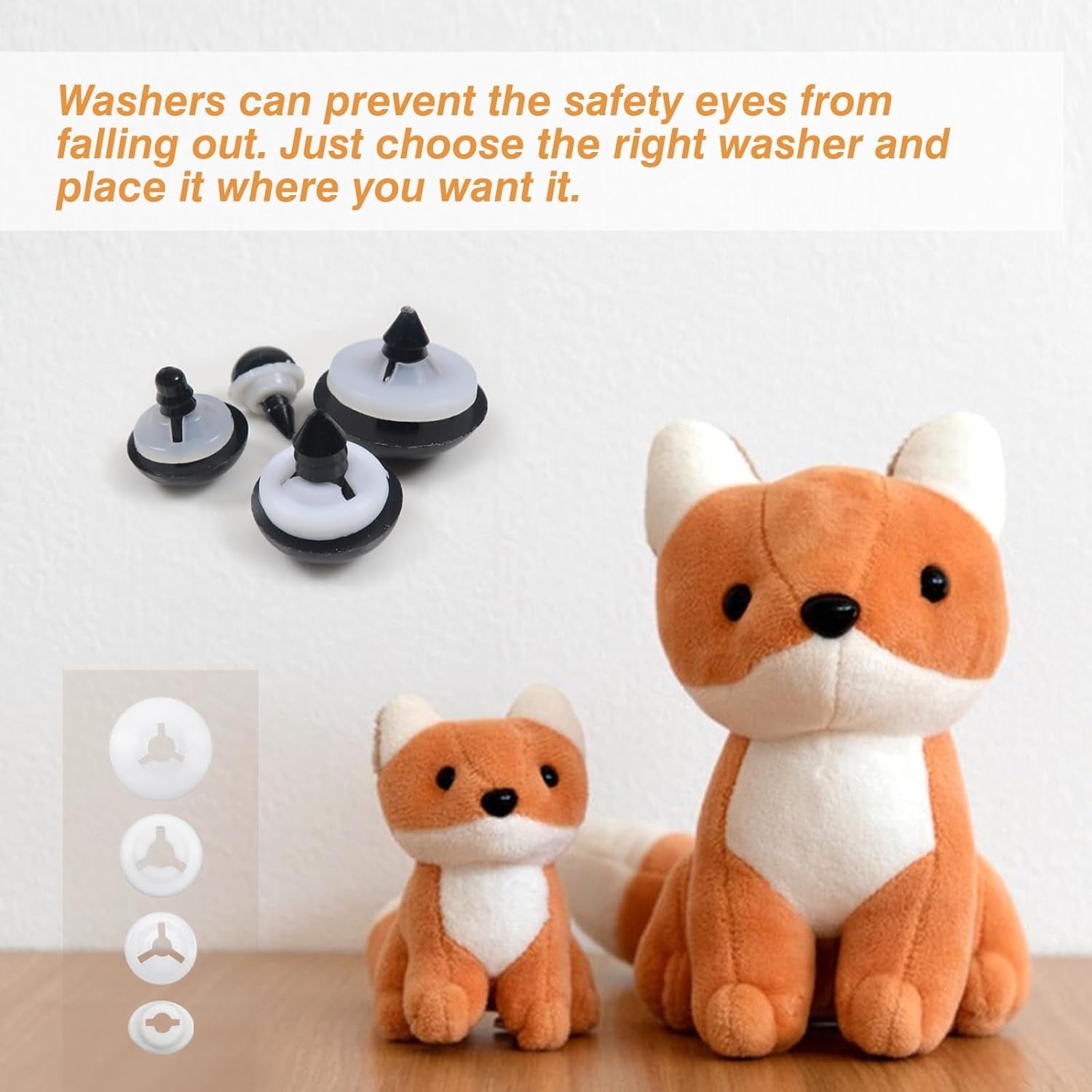 180Pcs Safety Eyes Backs 12Mm to 20Mm Plastic Washers for Safety Eyes and Noses Doll Accessories Washers for Stuffed Animals Amigurumis Crochet Bears Doll Making