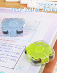 Bullet Journal Roller Stamps, 4 Different Patterns in 1 Craft Stamps for Toddlers, Kids, Planner, Journaling, Card Making, Scrapbook Supplies. Invite Your Creativity&Making It from Drab to Fab