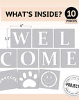 Welcome Stencil, Stencils for Painting on Wood Reusable, Own DIY Projects, Gifts and More, Easy to Use Large Letter Stencil – Horizontal and Vertical (Welcome Stencil)