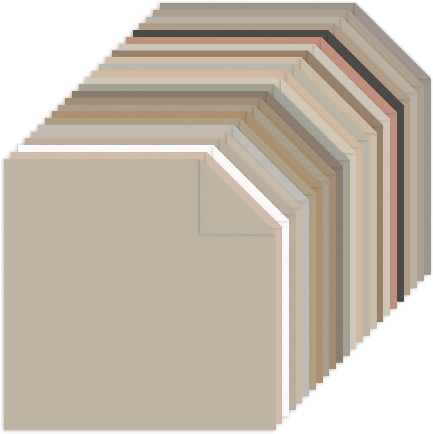 48 Sheets Earth Tones Color Card Stock Paper 12X12 250 Gsm 92 Lb Cover Neutral Scrapbook Paper 24 Assorted Colors Double Sided Grays Cardstock for Cricut, Cardmaking