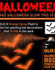 Orange Halloween Glow in the Dark Spray Paint - Make Indoor and Outdoor Halloween Decorations Glow Neon Fluorescent in the Dark - Metal Plastic Fabric