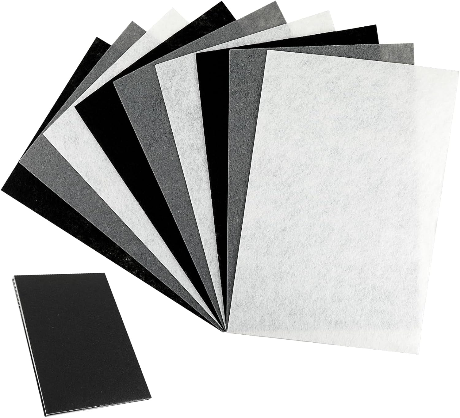 Felt Sheets for Crafts 9PCS 11.8 * 7.9In Wool Stiff Felt Sheets Soft Fabric Skin Felt DIY Patchwork Rug Arts and Crafts Fabric Pieces (Black+White+Gray)