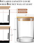 16 Pack, 10 OZ Thick Glass Candle Jars with Bamboo Lids and Candle Wick Kit - Bulk Clear Empty Glass Candle Jars for Making Candles - Spice, Powder Containers