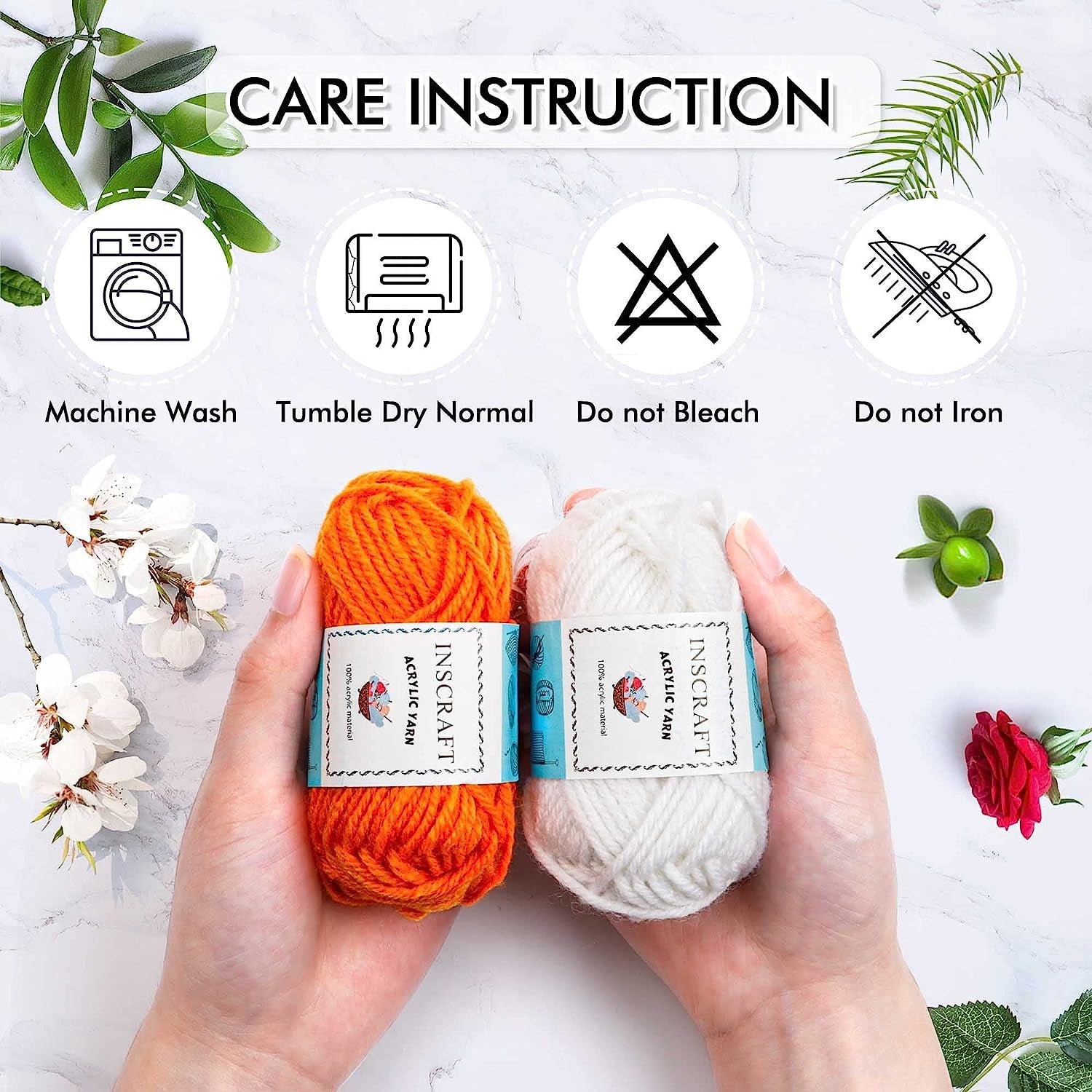 62 Acrylic Yarn Skeins, 2170 Yards Yarn for Knitting and Crochet, Includes 2 Crochet Hooks,2 Weaving Needles,10 Stitch Markers, Perfect Beginner Kit for for Adults Kids
