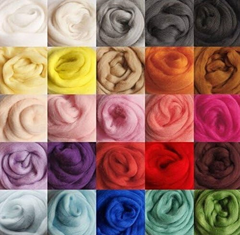 Dod-Life 36 Colors Merino Wool Fibre Roving for Needle Felting Hand Spinning Bin,3G/Color, Total 108G