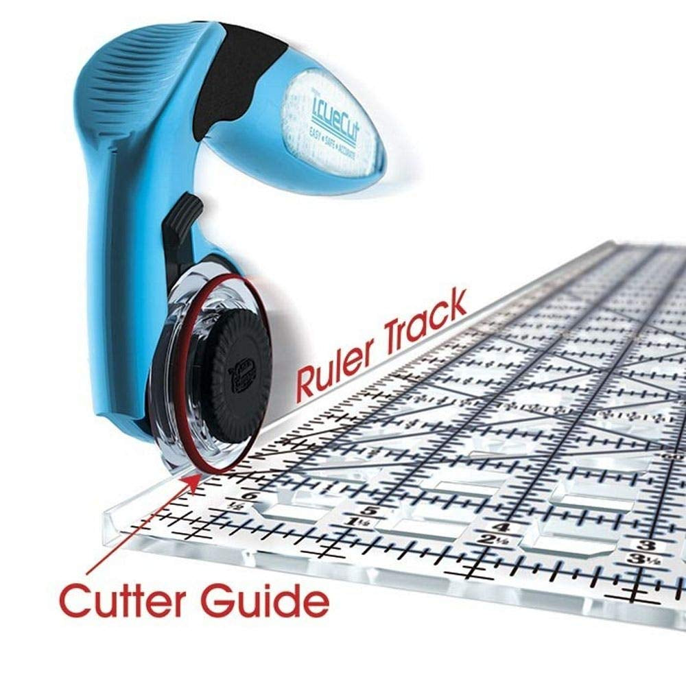 , Ruler, Innovative Ruler Track and Cutter Guide System, Measures 12-1/2X6-1/2 Inches and Includes 1/8-Inch Increments