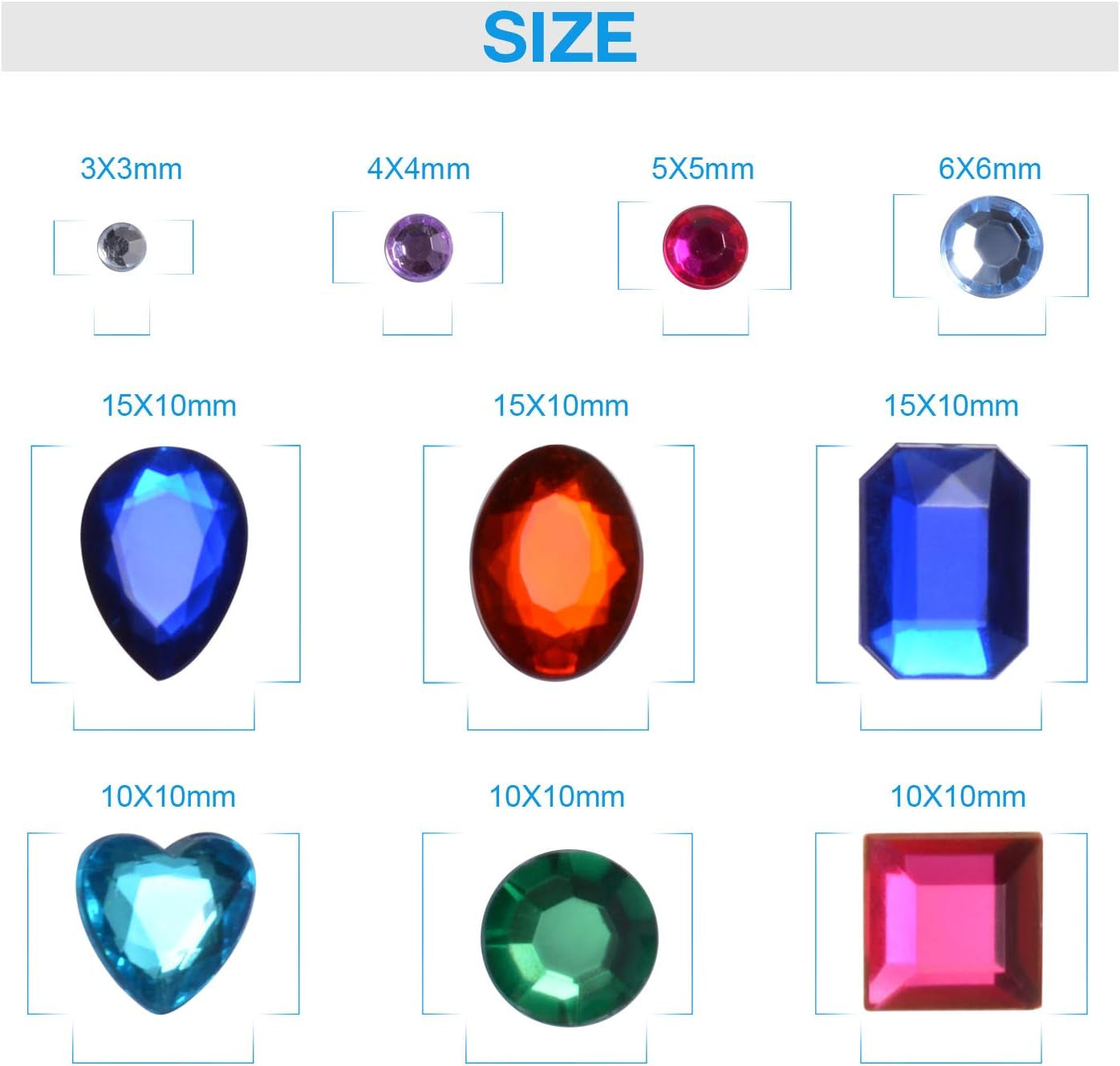 Rhinestone Stickers Self-Adhesive, 1141Pcs Gems for Crafts Bling Jewel Crystal Stickers for DIY Craft Nail Body Makeup Festival