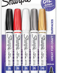 Oil-Based Paint Markers, Medium Point, Bright Colors, 5 Count - Great for Rock Painting