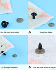 900 Pieces 6-16MM Black Plastic Safety Eyes with Washers for Crochet Animal Crafts Doll Making Supplier Bulk (6 Sizes)
