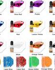 Epoxy Resin Pigment - 12 Colors Transparent UV Resin Dye, Epoxy Resin Color with 6 Glitter, Highly Concentrated Epoxy Resin Colorant for Resin Jewelry Making Kit, DIY Crafts - 0.25 Oz