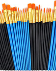 40 Pcs, Paint Brush Set for Acrylic Painting, Watercolor Brushes for Acrylic Oil Watercolor, Miniature Detailing, and Rock Painting