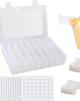 Embroidery Floss Organizer, Cross Stitch Thread Storage Box Tools - Bobbin Winder, 1 Removable 24 Compartments with 40 Hard Plastic Floss Bobbins and Stickers for Craft DIY Embroidery Sewing Storage